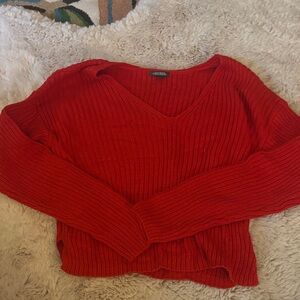 Wild Fable Red V-Neck Sweater
